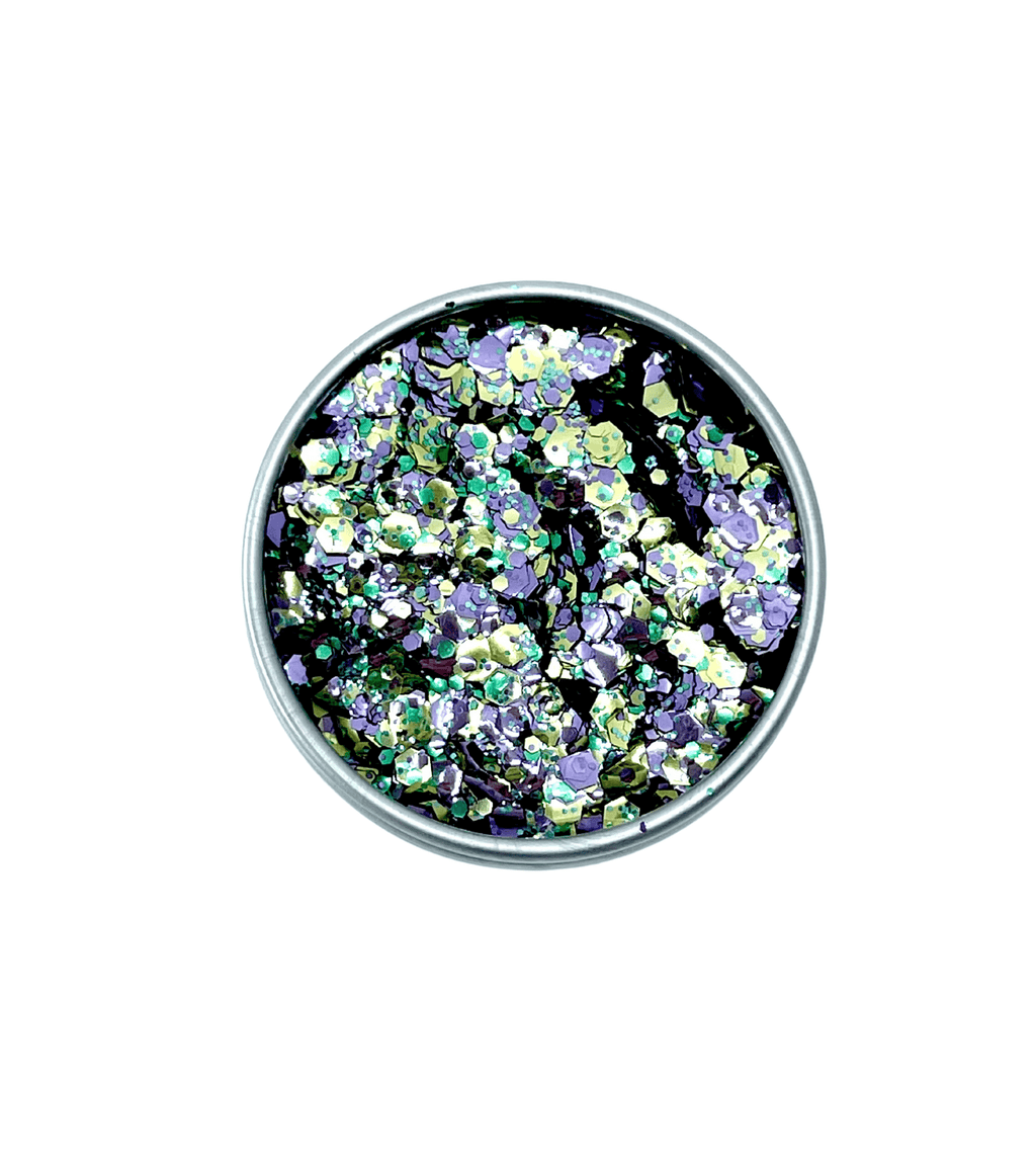 5g Violet, Vert, Blanc et Noir Dotty Chunky Glitter Mix, Artisanat