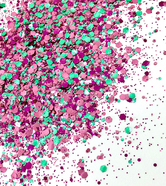 Toxic Strawberry - loose biodegradable glitter mix | ⚡ LOW STOCK