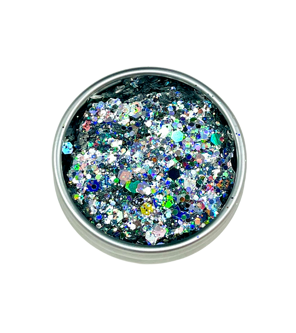 Chunky Mix Solvent Resistant Blinggasm Polyester Glitter 1.75 oz By Weight  #1 LB100 SILVER HOLOGRAPHIC